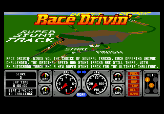 Race Drivin' (USA) Title Screen